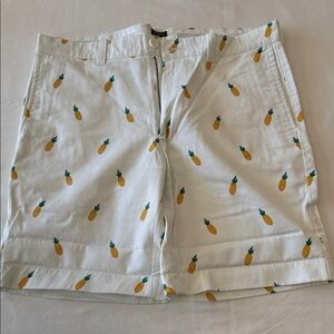 J. Crew White Pineapple Print Men's Shorts